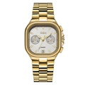Orologio GEDI lusso in acciaio inossidabile dorato con quadrante quadrato e data - Cassa Oro Quadrante Bianco