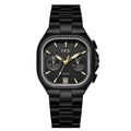 Orologio business GEDI in acciaio nero da donna con quadranti cronografici e datario - Cassa Nera Quadrante Nero