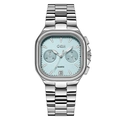 GEDI Women's business steel watch with silver band and light blue multifunctional dial - Silver Case Lake Blue Dial