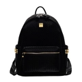 Sac à dos noir chic avec texture tissée pour femme et détails métalliques dorés - Noir