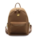 Mochila marrón para mujer con diseño de cocodrilo, herrajes dorados y gran capacidad - Marrón