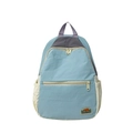 Zaino per bambini azzurro e beige, design a contrasto in nylon resistente con tasche - Blu