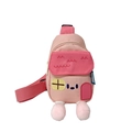 Marsupio rosa per bambini a forma di casa con tracolla e piccoli piedi di peluche - Rosa