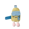 Simpatico borsello monospalla a forma di casa gialla per bambini con patta blu e tracolla - Giallo