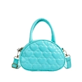 Mini sac à main bleu sarcelle pour filles avec surpiqûres en cœur et fermeture dorée - Vert