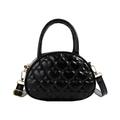 Mini sac à main noir pour filles avec motif cœur matelassé et détails dorés - Noir