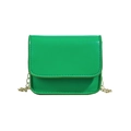 Mini bolso bandolera verde de piel PU para niños con cadena dorada y diseño de solapa - Verde