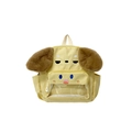Cute yellow cartoon puppy backpack for kids with brown plush ears and clear PVC pocket - Small / Milk Yellow