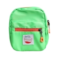 Neon groen mini crossbody tasje voor kinderen van waterdicht nylon met oranje details - Turquoise Groen