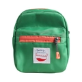 Groene nylon mini schoudertas voor kinderen met oranje rits en Sunny Kids patch - Donkergroen