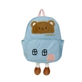 Mochila infantil azul claro con oso de peluche 3D y suaves pies colgantes - Azul