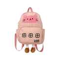Zaino rosa gatto per bambini con gambe in peluche e ricami per la scuola materna - Rosa