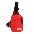 Marsupio rosso per bambini in nylon con tracolla nera e logo TONGHUO stampato - Rosso
