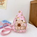 Borsa a tracolla rosa Capybara per bambini e bambine con tracolla regolabile - Rosa