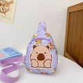 Simpatico borsello viola a tracolla Capybara per bambini con cinturino - Viola