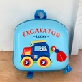 Blauwe EVA hardshell kinderrugzak met 3D graafmachine ontwerp voor peuters - Lichtblauw