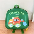 Groene EVA harde schaal rugzak voor peuters met kleurrijk cartoon graafmachine patroon - Groen