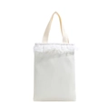 Sweet white girls handbag with delicate lace trim and minimalist square design - Off White