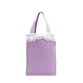 Sweet light purple toddler handbag with white lace trim and nylon strap handle - Purple