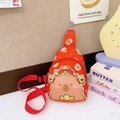 Sac bandoulière enfant rouge avec imprimé capybara et sangle nylon réglable - Rouge