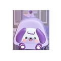Niedlicher helllilafarbener Kinder-Hartschalenrucksack mit 3D-Hundemotiv-Design - Lila