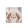 Cute puppy cartoon shell backpack for toddlers featuring 3D ears and creamy white EVA finish - Apricot