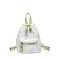 Mini zaino floreale da donna con stampe di farfalle verde chiaro e motivi cosmici - Verde