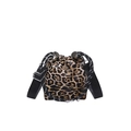 Elegante borsa a secchiello leopardata con coulisse e tracolla ampia alla moda - Stampa Leopardata Gialla
