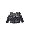 Mini-Beuteltasche mit Leopardenmuster, Kordelzug und verstellbarem breitem Schultergurt - Leopardenmuster Schwarz