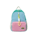 Mochila infantil multicolor estilo patchwork en verde menta y rosa de gran capacidad - Azul