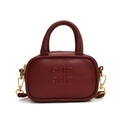 Mini sac à main bordeaux avec lettrage ARIR en relief et doubles poignées - Sac Seul / Bordeaux