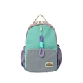 Mochila infantil bicolor en verde menta y violeta con gran capacidad y bolsillo frontal zip - Verde