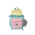 Mochila infantil con cordón en colores pastel amarillo verde y rosa con monedero - Amarillo