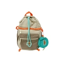 Mochila infantil con cordón en caqui y marrón con un pequeño monedero redondo incluido - Caqui