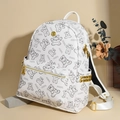 Détails du sac à dos en cuir PU blanc avec imprimés ours et ferrures en métal doré - Blanc (Sac Nu)