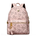 Sac à dos en similicuir rose avec motifs d'ours mignons et pendentif en peluche - Rose (Avec Pendentif)