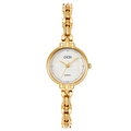 Orologio da donna dorato con cinturino a maglia, quadrante bianco e indici in strass - Cassa Oro Quadrante Bianco
