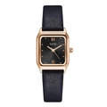 Orologio GEDI donna quadrato con cassa oro rosa e cinturino in pelle nera - Cinturino Nero Cassa Oro Rosa Quadrante Nero