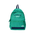 Grüner und marineblauer Kinderrucksack mit Tochaso Sportlogo und Vintage Briefdrucken - Grün