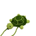 Portamonete a forma di tartaruga all'uncinetto per bambini con tracolla in lana - Tartaruga Verde