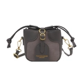 Mini bolso tipo cubo para niñas en gris oscuro y marrón con cierre de cordón - Gris Elefante (Solo Bolsa)