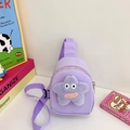 Sac de poitrine violet pour enfants avec étoile en peluche et bandoulière réglable - Violet