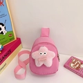 Marsupio rosa per bambini con ciondolo a stella in peluche e tracolla regolabile - Rosa intenso