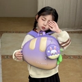 Sac à dos enfant dégradé violet avec motif lapin mignon et rayures jaunes - Violet