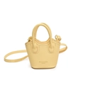 Mini yellow crossbody bag for kids with pebbled leather finish and top handles - Yellow