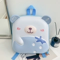 Dettaglio dello zaino per bambini orso 3D azzurro con design a guscio rigido durevole - Blu