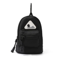 Mini black utility pouch for kids featuring a mountaineering logo and metal carabiner - Black