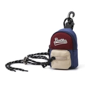 Mini bolso de cuello para niños en lona con diseño de contraste azul y rojo y cordón - Azul