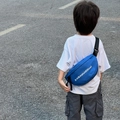 Sac de poitrine pour enfants bleu roi avec lettres blanches et sangle en nylon durable - Bleu
