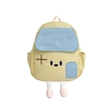 Zaino per bambini a forma di casa gialla con patta blu e piedini in peluche - Grande / Giallo